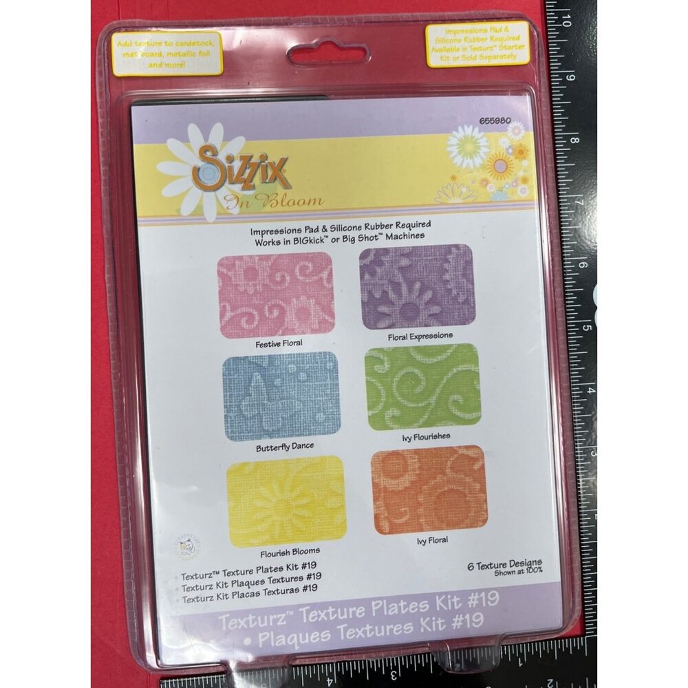 Sizzix Texturz Texture Plates Kit #19 Floral Blooms & Patterns 655980